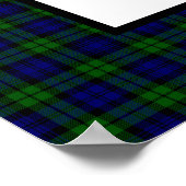 Wavy Scotland Flag und Tartan Poster (Ecke)