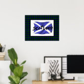 Wavy Scotland Flag und Tartan Poster (Heimbüro)