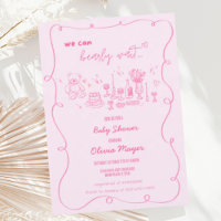 Wavy Scribble Hand Drawing Bearly Wait Baby Dusche