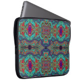 Wavy Sea Foam Green and Red Trippy Muster Laptopschutzhülle (Vorne Rechts)