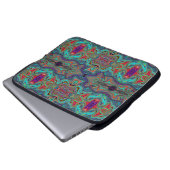 Wavy Sea Foam Green and Red Trippy Muster Laptopschutzhülle (Vorne Knopf)