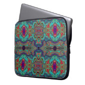Wavy Sea Foam Green and Red Trippy Muster Laptopschutzhülle (Vorderseite Links)