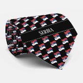 Wavy Serbia Flag Pattern  Krawatte (Gerollt)