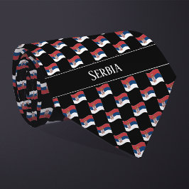 Wavy Serbia Flag Pattern  Krawatte