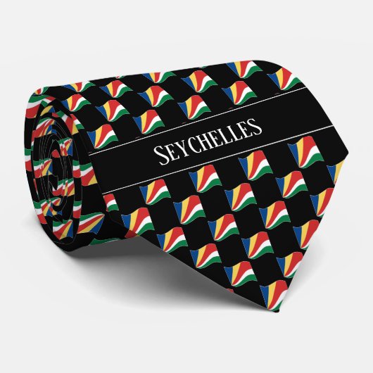 Wavy Seychelles Flag Pattern  Krawatte (Gerollt)