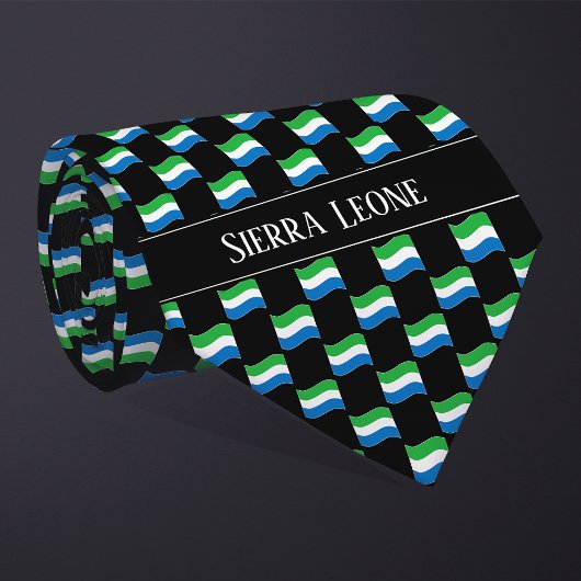 Wavy Sierra Leone Flag Pattern Krawatte