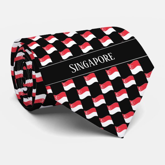 Wavy Singapore Flag Pattern Krawatte (Gerollt)