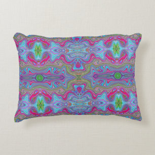 Wavy Sky Blue Multicologe Trippy Muster Dekokissen