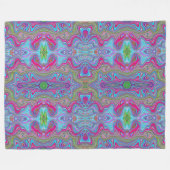 Wavy Sky Blue Multicologe Trippy Muster Fleecedecke (Vorderseite (Horizontal))