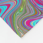 Wavy Sky Blue Multicologe Trippy Muster Fleecedecke (Ecke)