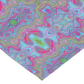 Wavy Sky Blue Multicologe Trippy Muster Großer Tischläufer (Ecke)