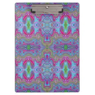 Wavy Sky Blue Multicologe Trippy Muster Klemmbrett