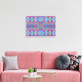 Wavy Sky Blue Multicologe Trippy Muster Leinwanddruck (Insitu (Wohnzimmer))