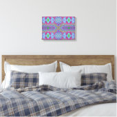 Wavy Sky Blue Multicologe Trippy Muster Leinwanddruck (Insitu (Schlafzimmer))