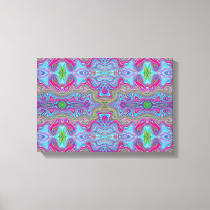 Wavy Sky Blue Multicologe Trippy Muster Leinwanddruck