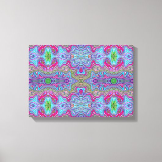 Wavy Sky Blue Multicologe Trippy Muster Leinwanddruck (Vorderseite)