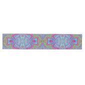 Wavy Sky Blue Multicologe Trippy Muster Mittelgroßer Tischläufer (Horizontal)