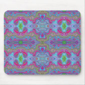 Wavy Sky Blue Multicologe Trippy Muster Mousepad (Vorne)