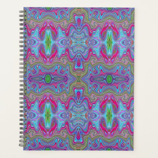 Wavy Sky Blue Multicologe Trippy Muster Planer (Vorderseite)