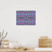 Wavy Sky Blue Multicologe Trippy Muster Poster (Küche)