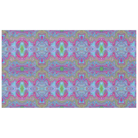 Wavy Sky Blue Multicologe Trippy Muster Tischdecke (Vorderseite (Horizontal))