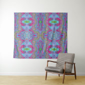 Wavy Sky Blue Multicologe Trippy Muster Wandteppich (Beispiel (Horizontal))