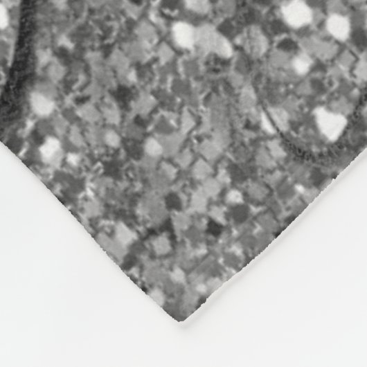 Wavy-Sliver-Glitzer auf schwarz Fleecedecke (Ecke)