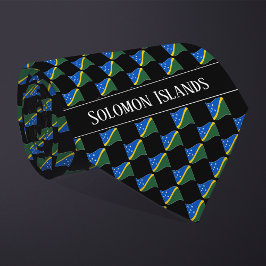 Wavy Solomon Islands Flag Pattern  Krawatte
