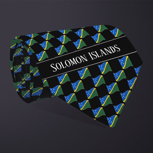 Wavy Solomon Islands Flag Pattern  Krawatte