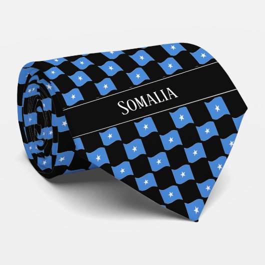 Wavy Somalia Flag Pattern  Krawatte (Gerollt)