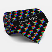 Wavy South Africa Flag Pattern  Krawatte (Gerollt)