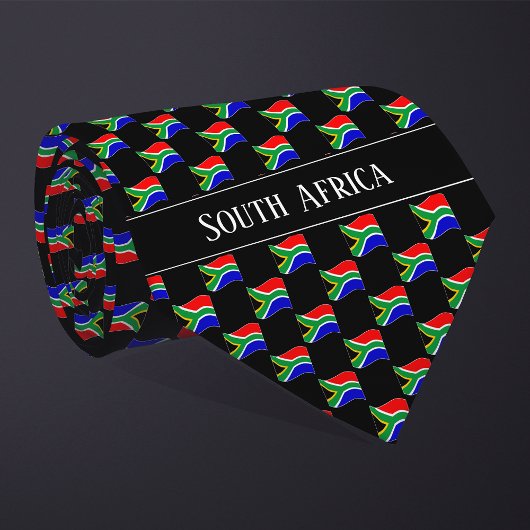 Wavy South Africa Flag Pattern  Krawatte