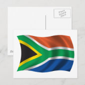 Wavy South Africa Flag Postkarte (Vorne/Hinten)