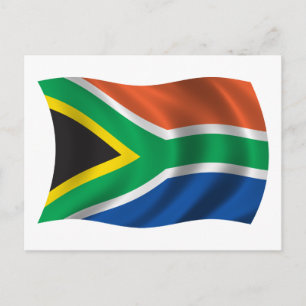Wavy South Africa Flag Postkarte