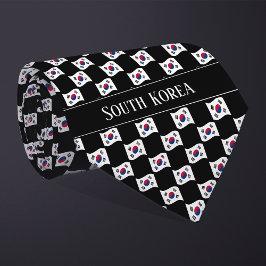 Wavy South Korea Flag Pattern  Krawatte