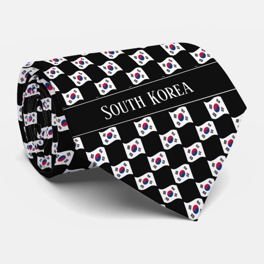 Wavy South Korea Flag Pattern  Krawatte (Gerollt)