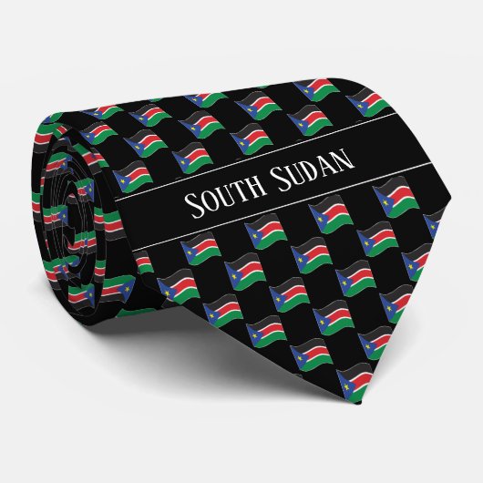 Wavy South Sudan Flag Pattern  Krawatte (Gerollt)