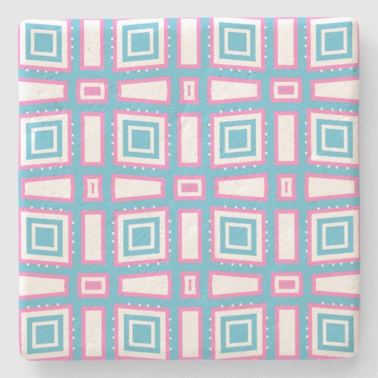 Wavy Square Kalkstein Untersetzer (Vorderseite)