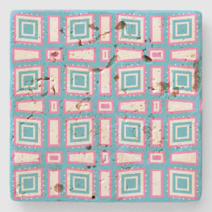 Wavy Square Travertine Untersetzer