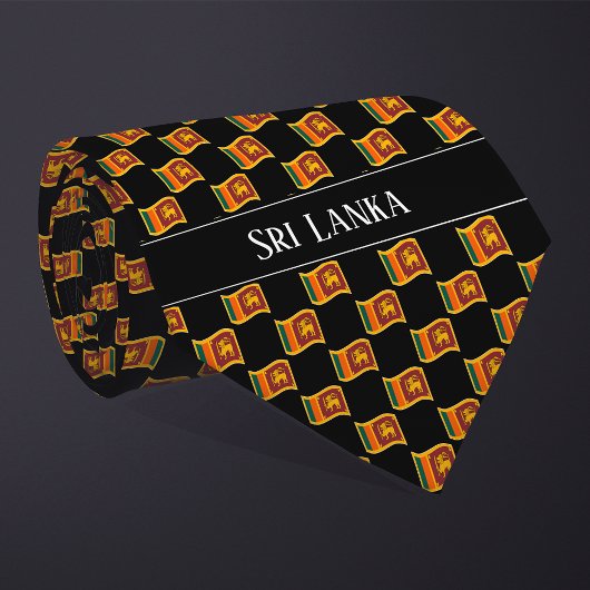 Wavy Sri Lanka Flag Pattern Krawatte