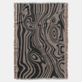 Wavy Strip Black Brown Throw Blanket Decke (Vorderseite Vertikal)