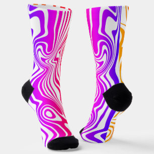 Wavy Strip Colour Socks Socken
