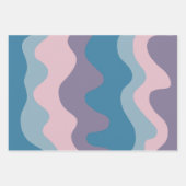 Wavy Strip farbenfroh rosa Lila Retro Erdgeschenk Geschenkpapier Set (Vorderseite 2)