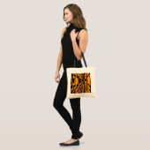 Wavy Strip - Schwarz und Orange Tragetasche (Vorderseite (Model))