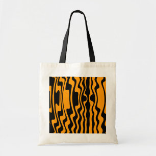 Wavy Strip - Schwarz und Orange Tragetasche