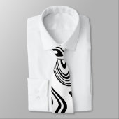 Wavy Stripe Art Schwarz-weiß Neck Tie Krawatte (Gebunden)