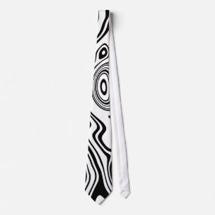 Wavy Stripe Art Schwarz-weiß Neck Tie Krawatte