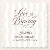 Wavy Stripe Love Is Brewing geschwungene Untersetzer (Vorderseite)