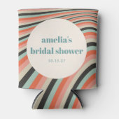 Wavy Stripes Aqua Peach Custom Brautparty Dosenkühler (Vorderseite)