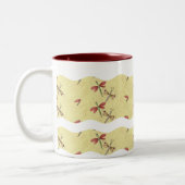 Wavy Stripes-Dragonfly Freude: Kaffeemaschine Tass Zweifarbige Tasse (Links)